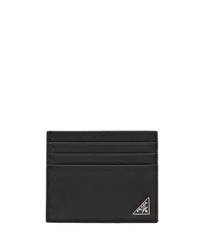 Картхолдер из кожи Saffiano Prada, черный