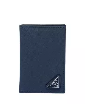 Картхолдер из кожи Saffiano Prada, синий