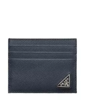 Картхолдер из кожи Saffiano Prada, синий