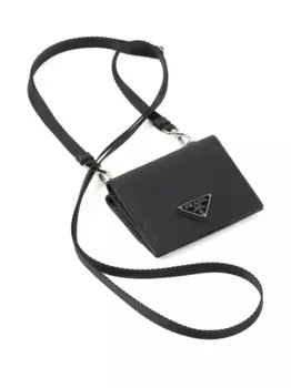 Картхолдер из сафьяновой кожи Prada, черный