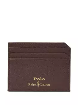 Картхолдер из зернистой кожи POLO RALPH LAUREN, коричневый