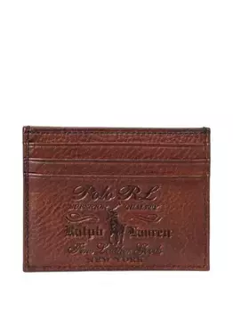Картхолдер из зернистой кожи POLO RALPH LAUREN, коричневый