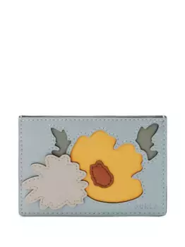 Картхолдер с цветочной аппликацией Furla, синий