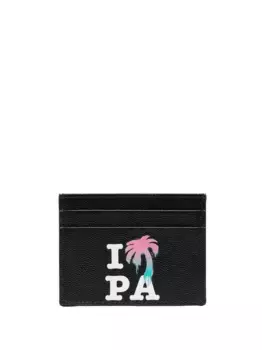 Картхолдер с графичным принтом PALM ANGELS, черный