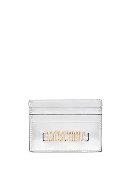 Картхолдер с логотипом Moschino, серебристый