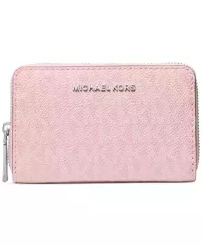 Картхолдер с молнией по периметру Logo Jet Set Michael Kors, розовый