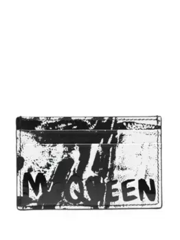 Картхолдер с принтом Graffiti Alexander McQueen, черный