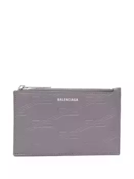 Картхолдер с тисненой монограммой BB BALENCIAGA, серый