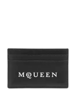 Картхолдер с тисненым логотипом Alexander McQueen, черный