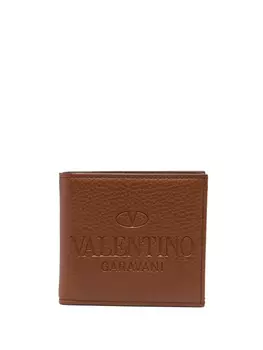 Картхолдер с тисненым логотипом Valentino Garavani, коричневый