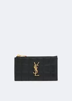 Картхолдер SAINT LAURENT Cassandre matelass carr card case, черный