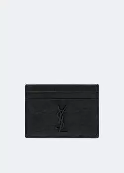 Картхолдер SAINT LAURENT Monogram card case, черный