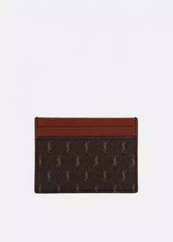 Картхолдер SAINT LAURENT Monogramme card case, коричневый