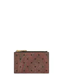 Картхолдер со стразами ETRO, коричневый