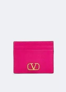 Картхолдер VALENTINO GARAVANI VLogo Signature card case, розовый