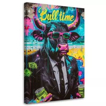 Картина арт-принт KUNSTLOFT Bull Time, многоцветный