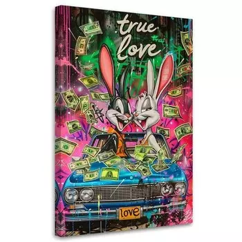 Картина арт-принт KUNSTLOFT Bunny-Money Love, светло-розовый