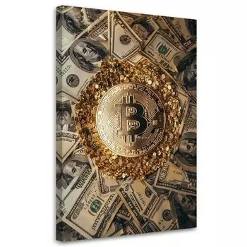 Картина арт-принт KUNSTLOFT Crypto Gold, золотой