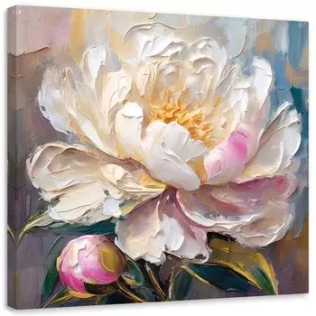 Картина арт-принт KUNSTLOFT Flourishing Peony, белый