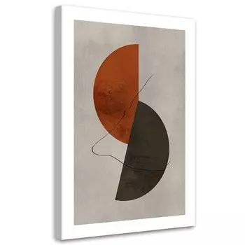 Картина арт-принт KUNSTLOFT Half Geometric Circles, коричневый