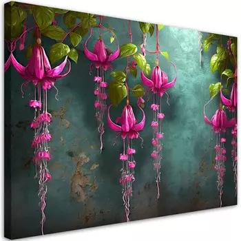 Картина арт-принт KUNSTLOFT Hanging Purple Flowers 3, зеленый