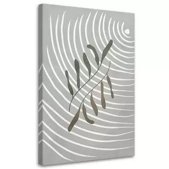 Картина арт-принт KUNSTLOFT Minimalist Leaf Abstract, серый