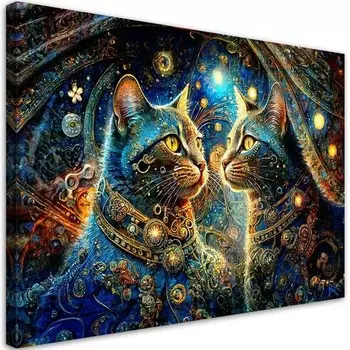 Картина арт-принт KUNSTLOFT Mystical Feline in the Glow 3, сиреневый