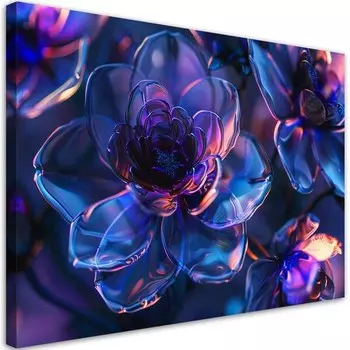 Картина арт-принт KUNSTLOFT Neon Prism Blossoms 6, сиреневый
