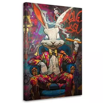 Картина арт-принт KUNSTLOFT Urban Hare Majesty 1, многоцветный