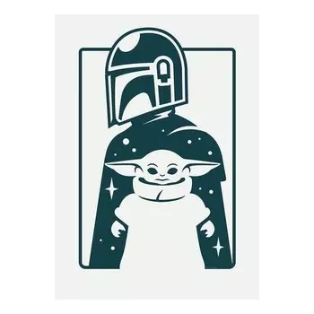 Картина Komar Mandalorian The Child and Father, синий/белый