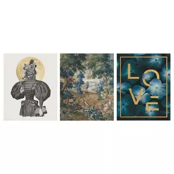 Картина, Любовь, 40х50 см 3 шт ,серо-голубой, BILD IKEA