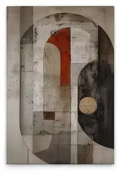 Картина на холсте A.S. Cration Abstract Geometric цвет beigeschwarzorange