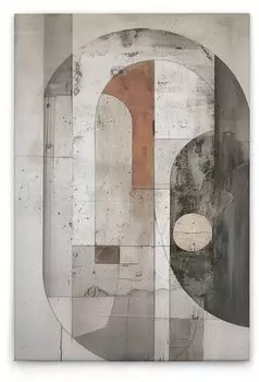 Картина на холсте A.S. Cration Abstract Geometric 2 цвет beigecremegrauorange