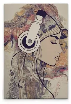 Картина на холсте A.S. Cration Acryl Lady 3 цвет buntcremebeigeviolettschwarz