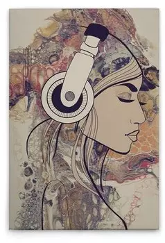 Картина на холсте A.S. Cration Acryl Lady 3 цвет buntcremebeigeviolettschwarz