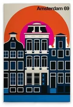 Картина на холсте A.S. Cration Amsterdam69 цвет cremeschwarzorangepinkweiss