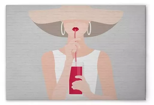 Картина на холсте A.S. Cration Audrey 1 цвет graubeigeweissrot