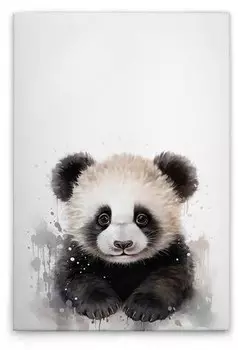 Картина на холсте A.S. Cration Baby Panda цвет weissschwarzgrau