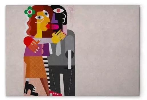 Картина на холсте A.S. Cration Couples 2 цвет cremebuntgrau