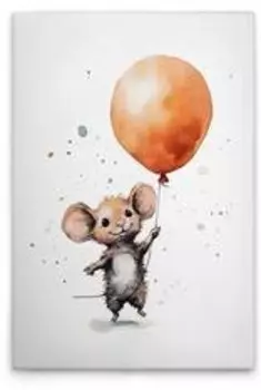 Картина на холсте A.S. Cration Cute Mouse Orange цвет weissbraunorange