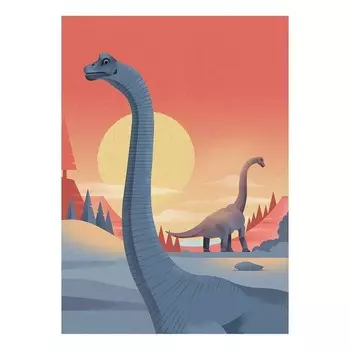 Картина на холсте A.S. Cration Dinosaurier Brachiosaurus цвет rot/orange