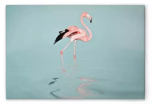 Картина на холсте A.S. Cration Flamingo Water цвет blaurosagrau