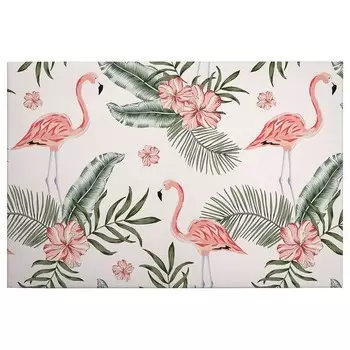 Картина на холсте A.S. Cration Flamingos Tropical Vibes цвет pink/grn