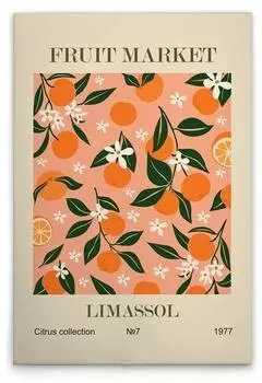 Картина на холсте A.S. Cration Fruit Market 1 цвет beigeorangegrnweiss