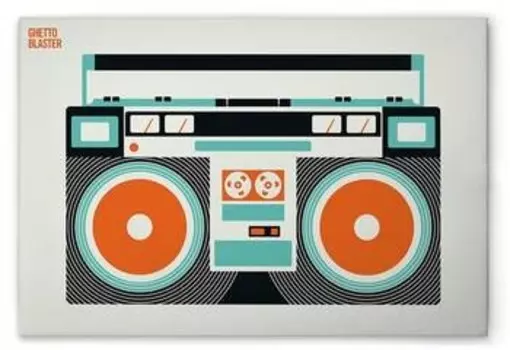 Картина на холсте A.S. Cration Ghetto Blaster цвет cremeschwarzweissorangeblau