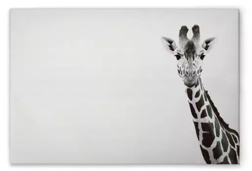 Картина на холсте A.S. Cration Giraffe Portrait, черно-белый