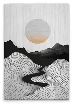 Картина на холсте A.S. Cration Grey Sun цвет schwarzgrauweiss