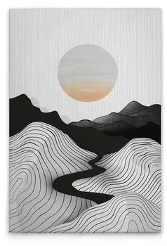 Картина на холсте A.S. Cration Grey Sun цвет schwarzgrauweiss