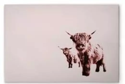 Картина на холсте A.S. Cration Highland Cows цвет beigebraunrosa