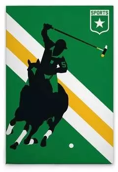 Картина на холсте A.S. Cration HorsePolo цвет grngelbschwarzweiss